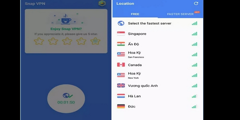 cách đổi VPN bằng snap vpn